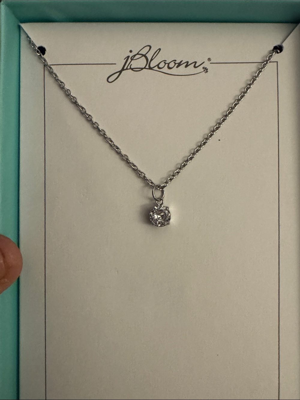 bloom Silver Clear Crystal Pendant Necklace Stainless Steel fashion jewelry